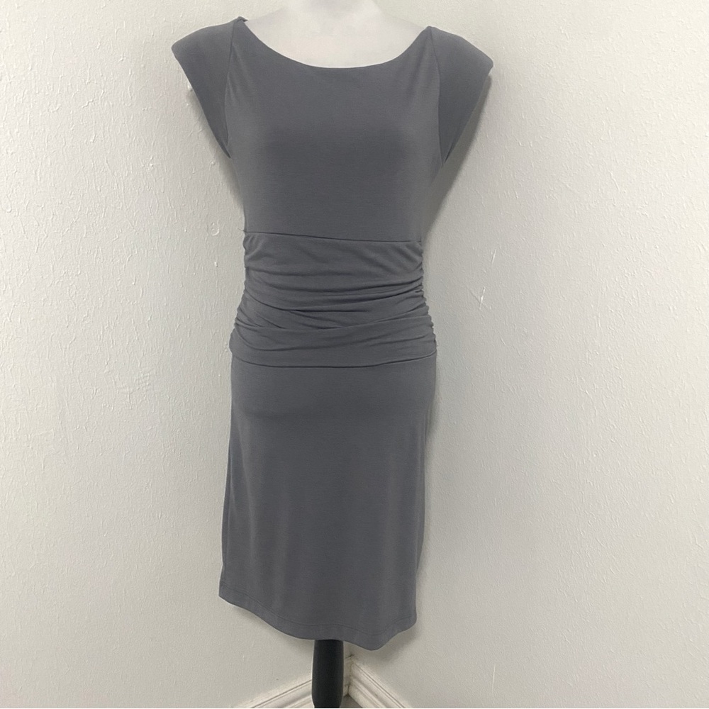 Hypnotik Sleeveless Dress Cinched Waist Made in USA MIDI Sz Large Shoulder Pads